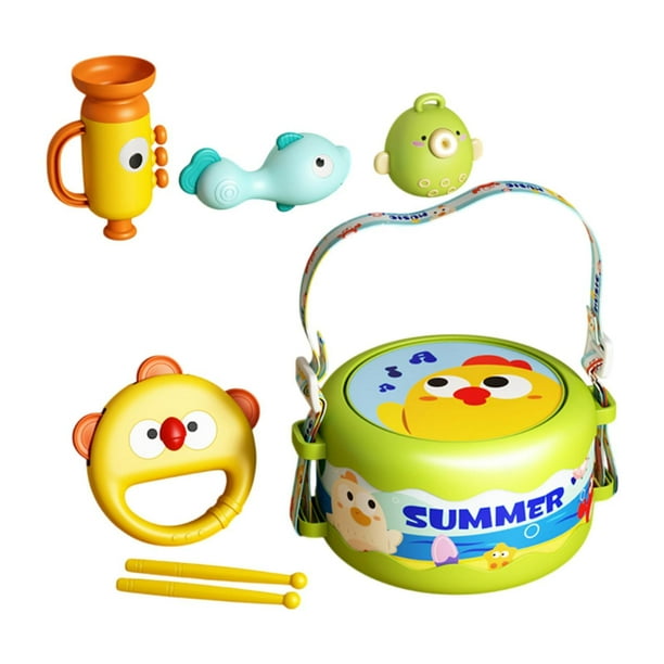 5 Tambores Musicales Con Sonido Para Niños De 6 A 12 A 18 Meses, Regalo De Cumpleaños, Color Verde