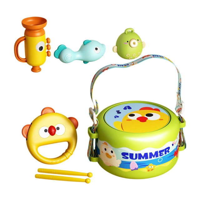 5 Tambores Musicales Con Sonido Para Niños De 6 A 12 A 18 Meses, Regalo De Cumpleaños, Color Verde