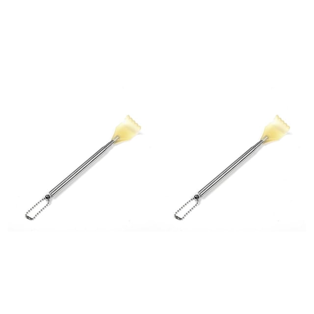Minnieouse Back Scratcher Claw Body Head Shoulder Extendable Steel Massager Tool Stainless Scratching Itch for Household Living Room Plata 2piezas Minnieouse CBP491881