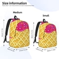 thumbnail image 3 of Bixox Red Ice Cream Printing Canvas Backpack Lightweight Casual Travel Backpack School Backpack Fits 15.6 Inch Notebook, 3 of 5