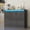 Grey, variant on Modern Buffet Cabinet with LED Lights, High Gloss Sideboard Coffee Bar with 3 Doors & Charging Station, Handless Modern Sideboard Storage Cabinet for Living Room, Entryway, White