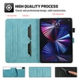 thumbnail image 3 of Dteck Folio Case for Samsung Galaxy Tab S9 2023, Tab S8/S7 11" Tablet Case, Multi-Angle Viewing Stand PU Leather Embossed Butterfly Soft TPU Back Cover with Card Slots & Pencil Holder,Blue, 3 of 7