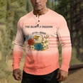 thumbnail image 4 of 250 Anniversary Usa Shirt Mens American Flag Print Casual T-Shirt Button Up Henley Pullover Tops 4th of July Outfits for Men, 4 of 8