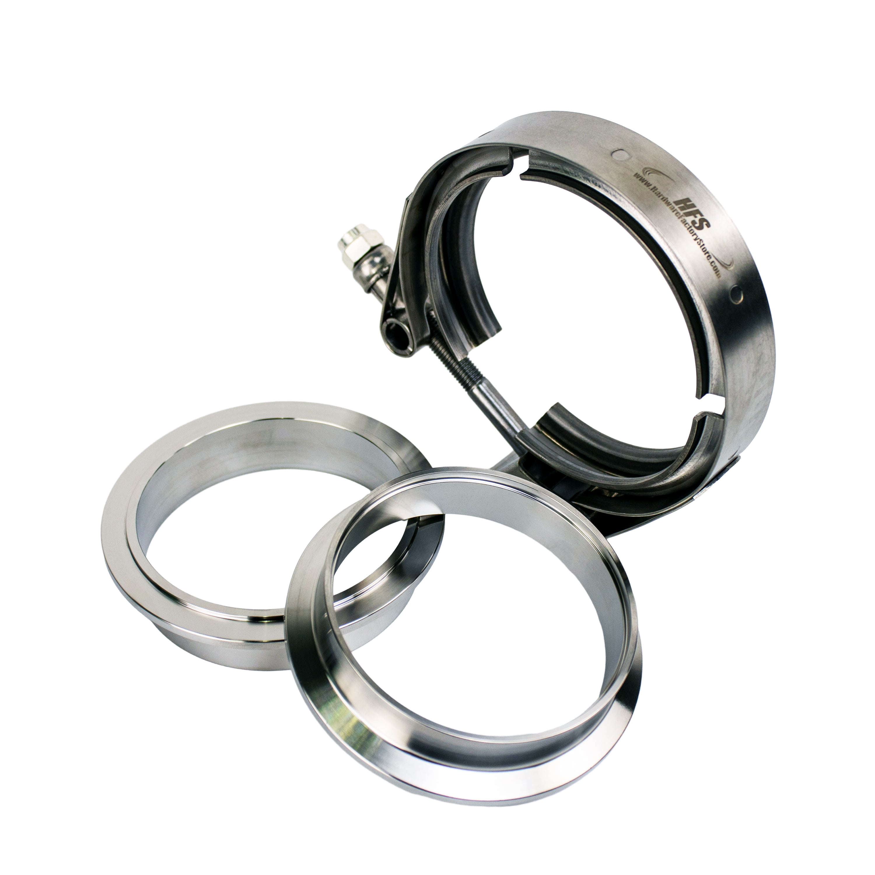 HFS (R) 3" (76.2mm) Stainless Steel 304 Quick Release V-Band Turbo Downpipe Exhaust Clamp