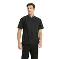 thumbnail image 4 of TopTie Unisex Short Sleeve Chef Coat Jacket, Black with Gray Collar, 4 of 6
