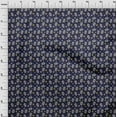 thumbnail image 4 of oneOone Viscose Jersey Navy Blue Fabric Skull Sewing Material Print Fabric By The Yard 60 Inch Wide, 4 of 5