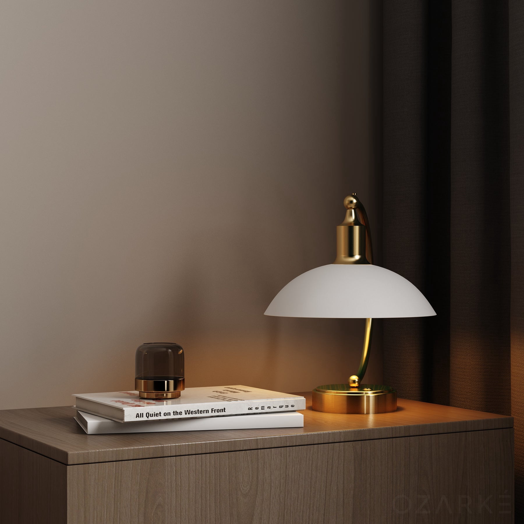 Ozarke Lotus Table Lamp - Modern Bedside Arched LED Lamp - Gold