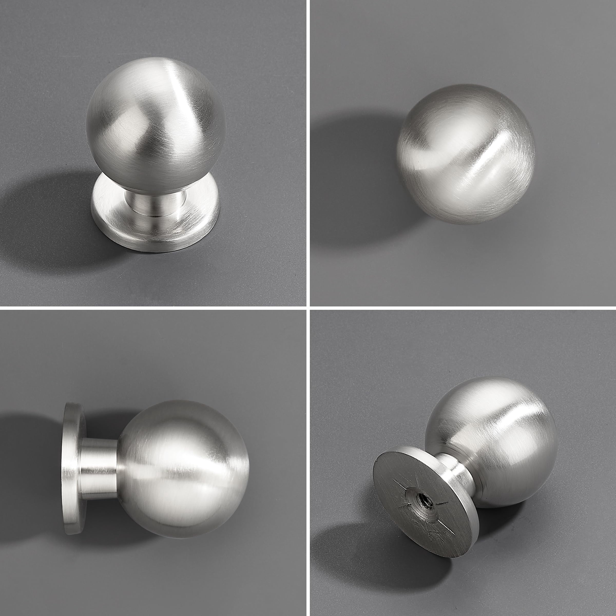 10 Pack 1 Inch (25mm) Diameter Round Solid Vintage Antique Brass Cabinet knobs，Pulls for cabinets and Drawers,Ball Knobs Cabinetry Hardware
