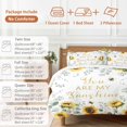 thumbnail image 6 of Queen 4 Piece Bedding Set Pastoral Sunflower Green Eucalyptus Leaves Soft Breathable Duvet Cover and Pillowcase,Sunshine Quote Duvet Cover Set Washable Bed Sheets for Bedroom Dormitory Guest Room, 6 of 9