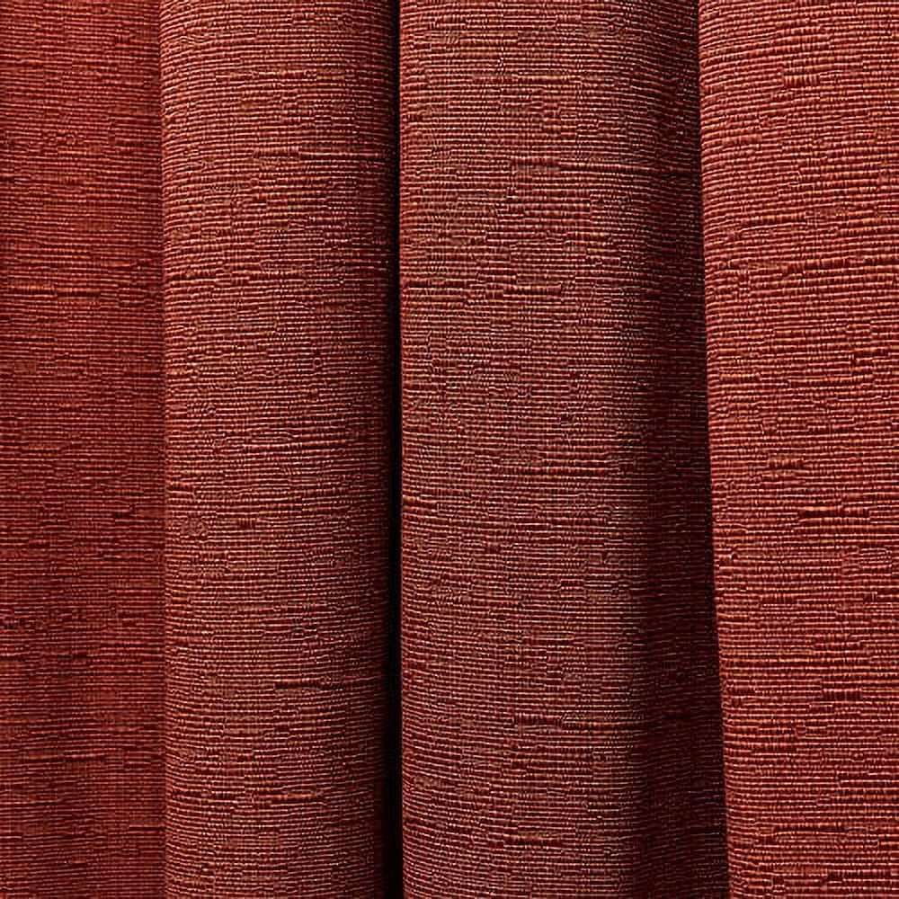 Nicole Miller New York Sawyer Cotton Blend Grommet Top Light Filtering Curtain Panels, 52"x 108", Brick Red, Set of 2