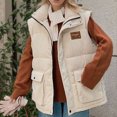 thumbnail image 6 of Njoeus Womens Corduroy Puffer Vests Zip Up Lightweight Sleeveless Vests Jacket Fall Winter Warm Thick Gilet Outerwear with Pockets, 6 of 6
