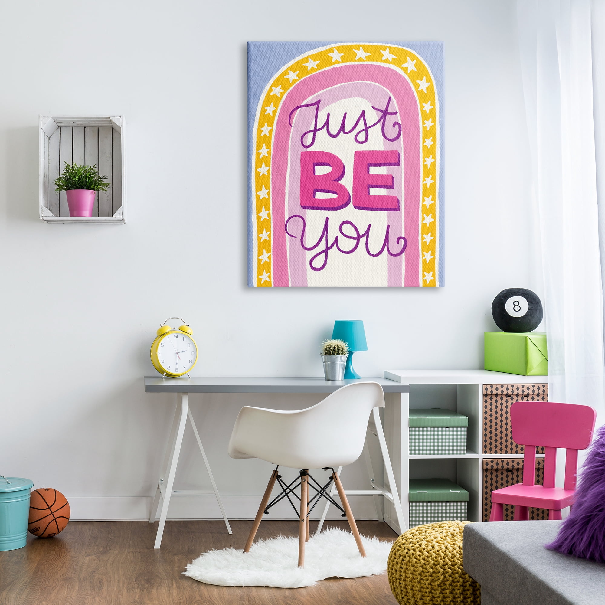 Stupell Industries Just Be You Inspirational Abstract Painting Gallery Wrapped Canvas Art Print Wall Art, 36 x 48
