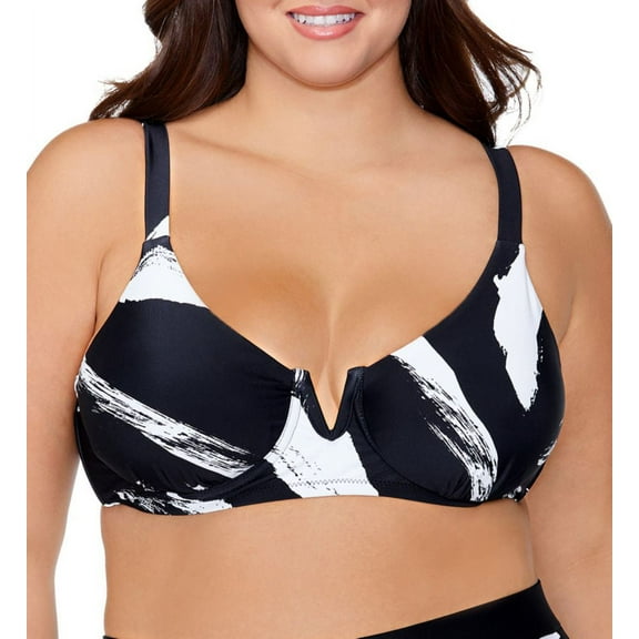 Women's Raisins Curve G840103 Plus Size Zambezi Byron Bra Swim Top (Black Sand 20W)