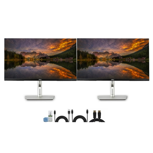 2 x Dell Pro 27" Plus P2725QE 4K UHD USB-C Hub IPS Monitor- New Model | (3840 x 2160) 100Hz Refresh Rate, 5ms Response, | Height Adjustable Anti-Glare Screen + Cleaning Kit, for Office, or Home Setup