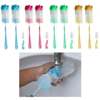 6 Pc Baby Teat Nipple Bottle Feeding Brush Bristle Cleaning Cup Scrubbing Sponge