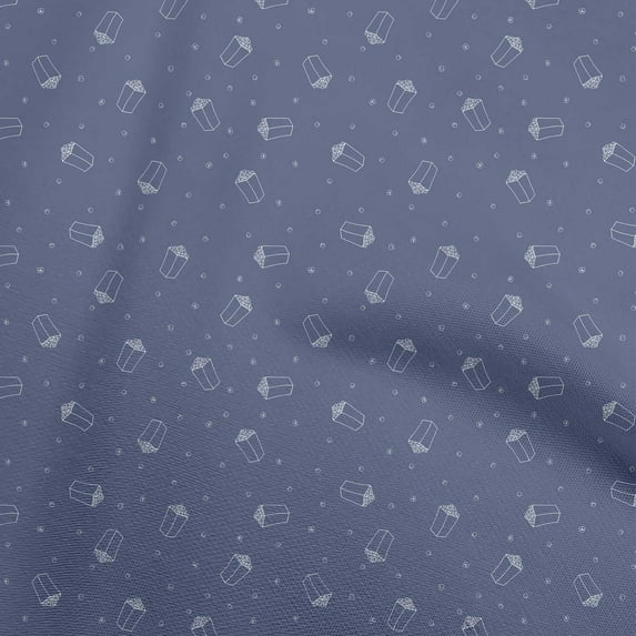 oneOone Cotton Poplin Medium Blue Fabric Retro Popcorn Sewing Craft Projects Fabric Prints By Yard 42 Inch Wide