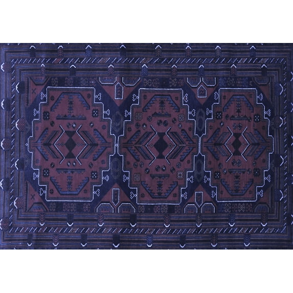 Ahgly Company Indoor Rectangle Persian Blue Traditional Area Rugs, 3' x 5'