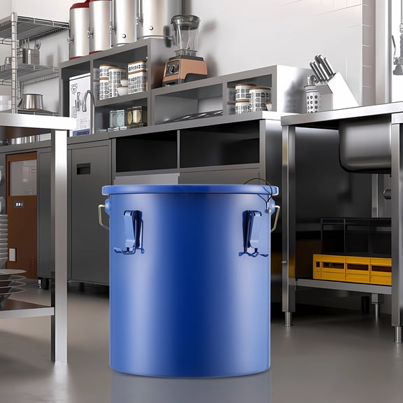 KFFKFF Fryer Grease Bucket Oil Disposal Caddy, 6-Gallon Bucket with Filter Bag, Blue