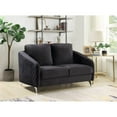 thumbnail image 6 of Bowery Hill 19" Modern Velvet Upholstered Elegant Chic Loveseat Couch in Black, 6 of 6