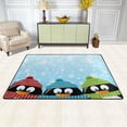 thumbnail image 2 of SKYSONIC Christmas Cute Penguins Non-Slip Area Rug, Winter Snowflakes Floor Carpet Comfort Floor Mats Decor for Indoor Front Porch,Living Room, Bedroom,Kitchen,72"x48", 2 of 7