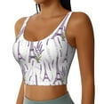 thumbnail image 2 of Fotbe Lavender Flowers Pattern Womens' Sports Bra Longline Wirefree Padded with Medium Support Sports Moisture-Wicking Workou Vest,Tank Top-XX-Large, 2 of 9
