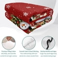 thumbnail image 4 of 3 Pieces King Quilt Set,Christmas Trees Deer Snowman Soft Bedding Sets with 1 Quilt & 2 Pillow Shams,Let Snow Words on Red Summer Bedspread Lightweight Coverlet Comforter, 4 of 9