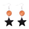 thumbnail image 1 of Drop Earrings Decorative Heart Loop Triangle Star Pendant Wooden Earrings Dangle Earrings, 1 of 3