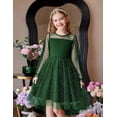 thumbnail image 6 of Arshiner Girls Dresses Contrast Mesh Long Sleeve Twirly High Low Birthday Party Formal Dress, 6 of 6