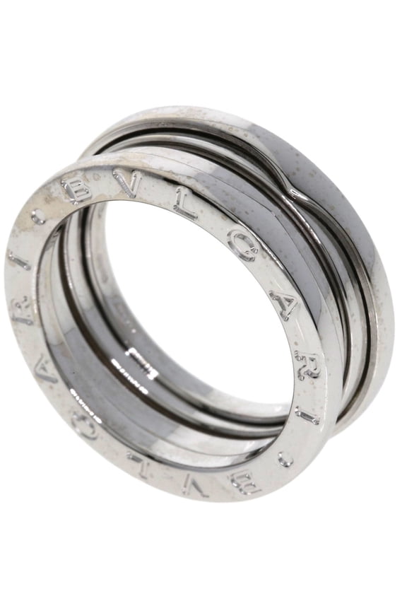 Pre-Owned BVLGARI B-zero1 2-band ring #55, 18K white gold, women's.