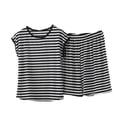 thumbnail image 3 of Bovxnpu Women 2 Piece Loungewear Set Beach Vacation Sweatsuit Tracksuit Set Fashion Sleeveless Crew Neck Tank Top Striped Shorts Elastic Cotton Set Summer Outfits, 3 of 6