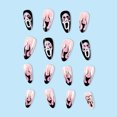 thumbnail image 3 of Fofosbeauty Decoration Nails 24 pcs Almond False Nails, Press-on Nails Designs 2023, Skeleton Black Pink, 3 of 8