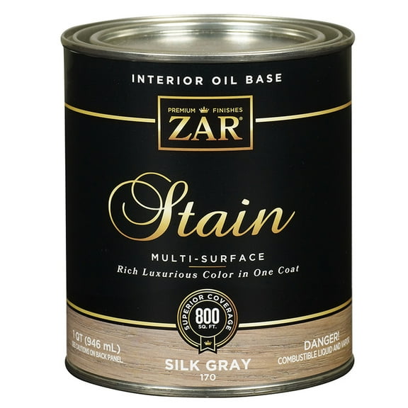 4-Pack of 1 qt UGL 17012 Silk Gray Zar Interior Oil-Based Wood Stain