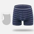 thumbnail image 5 of HUPOM Mens Underwear Boxer Briefs Male Thongs Medium waist Comfort Waist Striped Boxer Briefs Dark Gray 3XL, 5 of 6