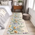 thumbnail image 4 of Floral Eucalyptus Leaves 2'x6' Runner Rugs for Hallway Kitchen Bedside Non Slip Washable, Daisy Summer Botanical Vintage Entryway Rug Runners with Rubber Backing, Long Carpet Runner for Laundry Room, 4 of 8