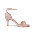 thumbnail image 3 of BLISSFUL STEP Women's Glitter Strap Stiletto Heel Sandals Pink (Size 7), 3 of 8
