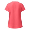 thumbnail image 4 of Fiudx Liquidación de Ahorros de Verano Blusa de Manga Corta con Cuello En V para Mujer, Uniforme de Trabajo, Blusa con Bolsillo Sólido, 4 of 4