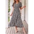 thumbnail image 7 of PRETTYGARDEN Women's Summer Floral Boho Maxi Dress Short Sleeve Wrap V Neck Ruffle Long Flowy Beach Wedding Guest Dresses, 7 of 7