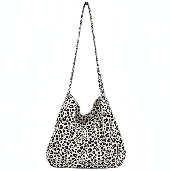 Hsqqdc Leopard Tote Bag Animal Print Large Capacity Hobo Shoulder Handbag for Daily Commuter Work Travel