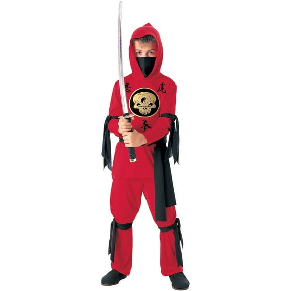 Ninja Red Ninja Boy's Halloween Fancy-Dress Costume for Child, M