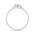 thumbnail image 2 of Angara Natural 0.35 Ct. Aquamarine with Diamond Halo Ring in Sterling Silver for Women (Ring Size: 3), 2 of 8