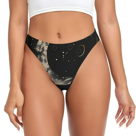 Sigee Abstract Starry Sky Moon for Women s G-String Panty  Low Rise  Soft Lace Perfect for Everyday Wear or Special Occasions-3X-Large
