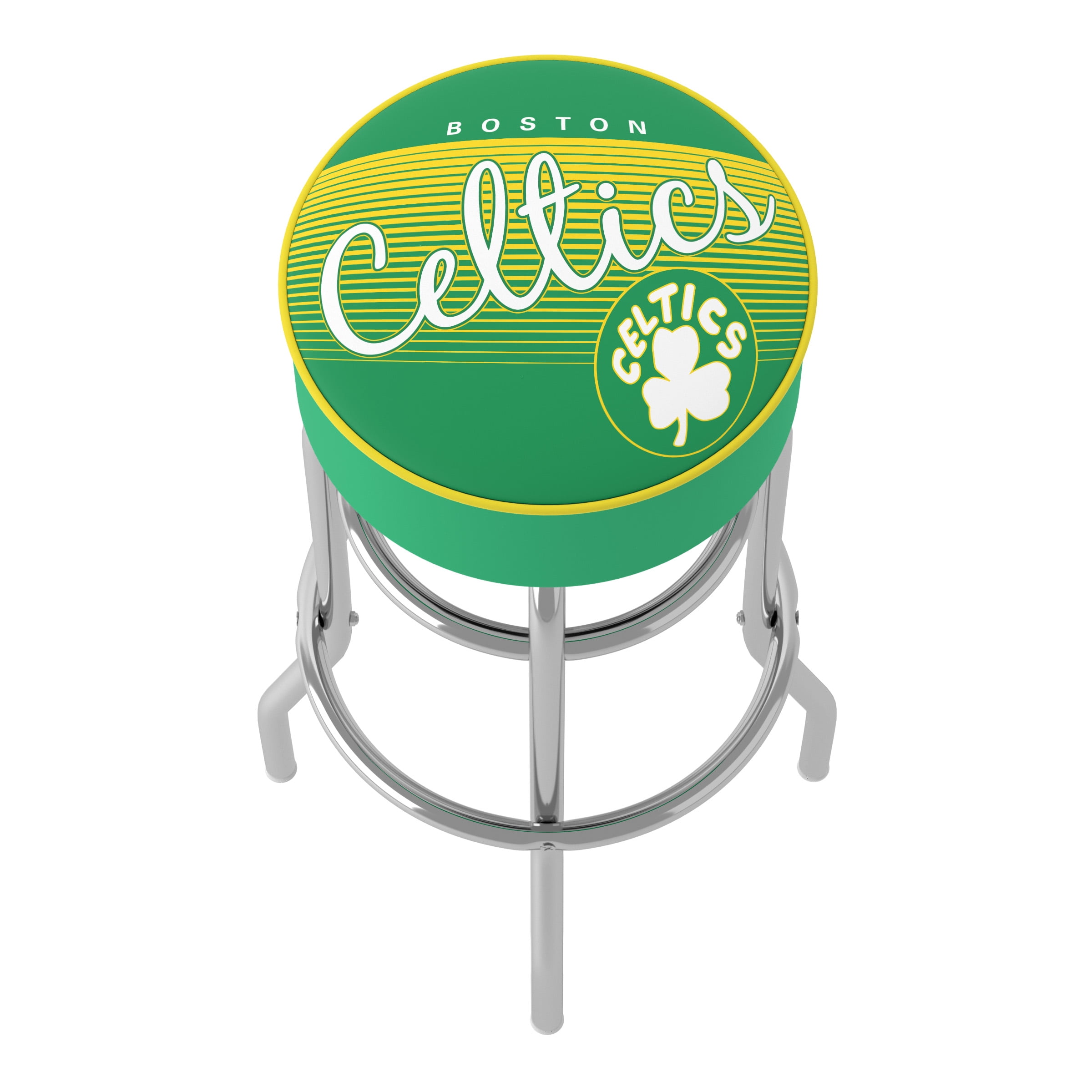 Trademark Gameroom Boston Celtics NBA Hardwood Classics Padded Swivel Bar Stool