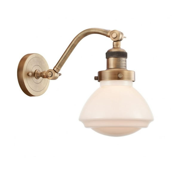 515-1W-BB-G321-LED-Innovations Lighting-Olean - 3.5W 1 LED Wall Sconce In Industrial Style-12.25 Inches Tall and 6.75 Inches Wide Brushed Brass
