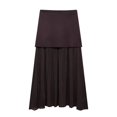 thumbnail image 4 of HH TRAF 2024 Falda de mujer con empalme, cintura alta, cremallera lateral, falda larga plisada, falda de punto de otoño, moda para mujer, 3 colores, 4 of 5