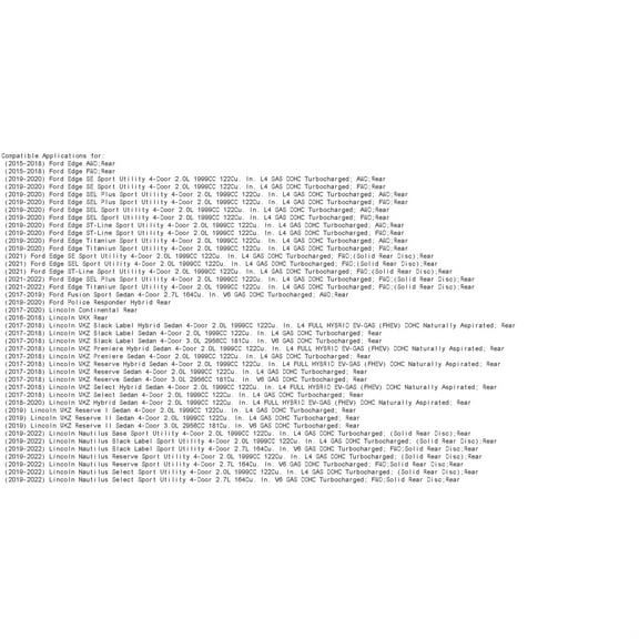 R1 Concepts Wdpn1 55002 R1 Concepts Brake Rotor Carbon Coated Fits select: 2015-2020 FORD EDGE, 2016-2018 LINCOLN MKX