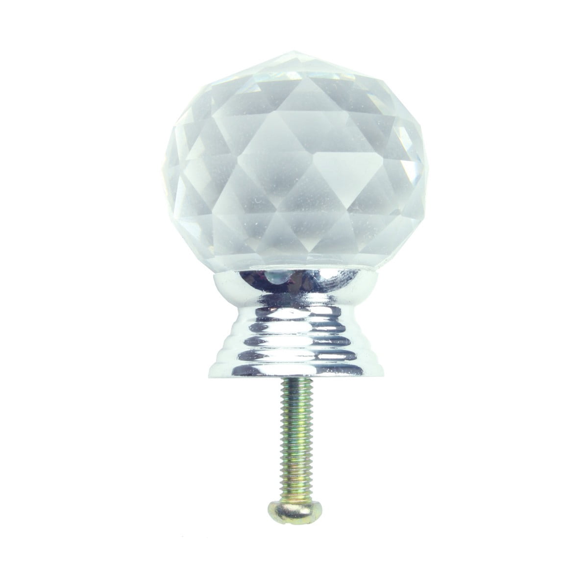 Clear Glass Cabinet Knobs Round 1.5 Inch Projection, 30mm dia. 10 pcs