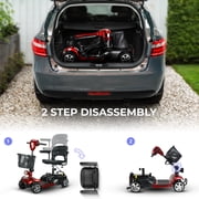 DECOMIL 4 Wheels Folding Motorized Mobility Scooter, Lightweight Electric Scooter with Long Battery Life, Premium Comfort Seat, and LED Lights, for Adults and Seniors, Supports up to 285 lbs