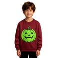 thumbnail image 2 of Girls Sweatshirt Boys Glow Halloween Print Fleece Hoodless Long Sleeve Pullover Red 7-8 Years, 2 of 4