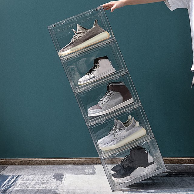 YAOMOBB Shoe Rack Stand Breathable Ventilation Shoe Organizer Multifunctional Stackable Design Transparent Keep Tidy Shoe Rack
