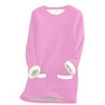thumbnail image 2 of Azrian Women's Winter Warm Sherpa Lined Fleece Crewneck Sweatshirt Pullover Loungewear Tunic Tops Thickened Plush Warm Long Sleeve Tops, 2 of 4